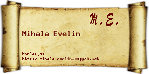 Mihala Evelin névjegykártya